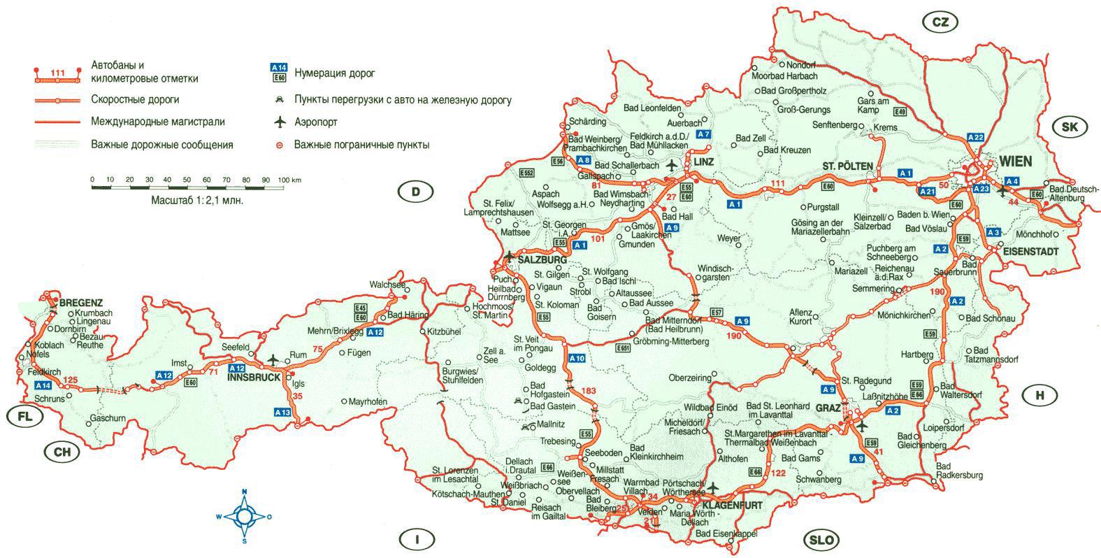 carte détaillée de l autriche Autriche feuille de route   carte Détaillée de l'autriche (Europe 