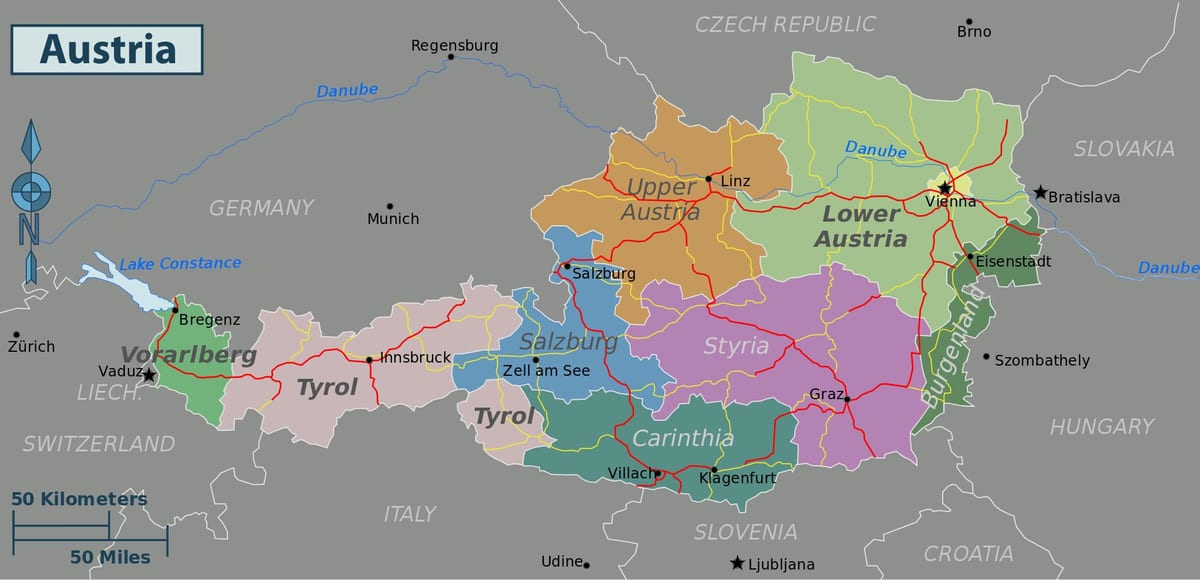 autriche attractions de la carte