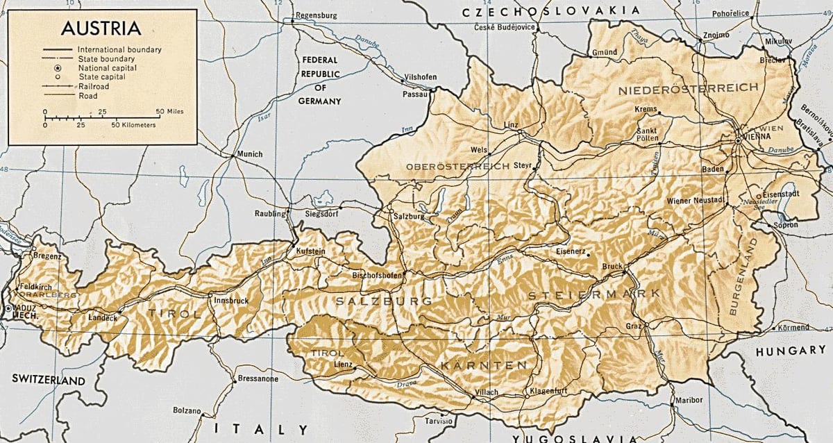 autriche carte géographique