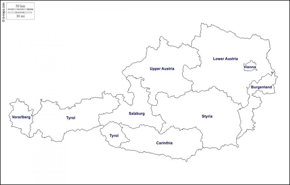 carte vierge de l'autriche