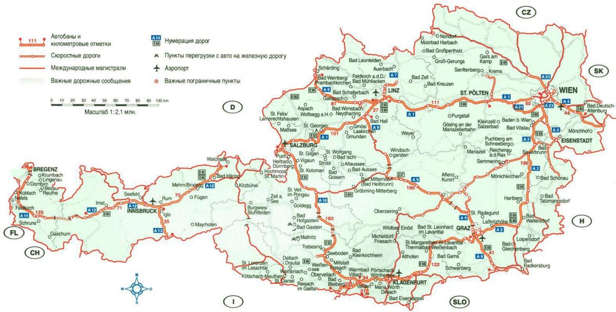carte détaillée de l'autriche