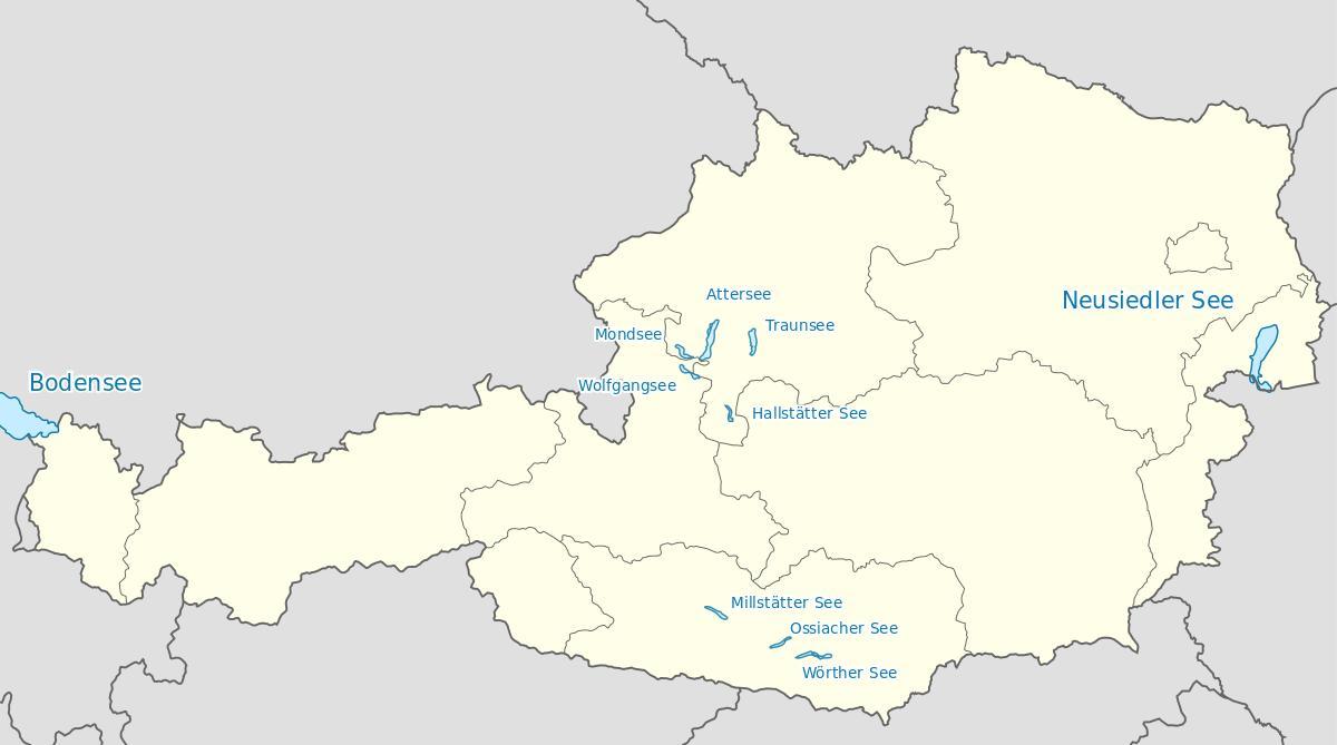 carte de l'autriche lacs