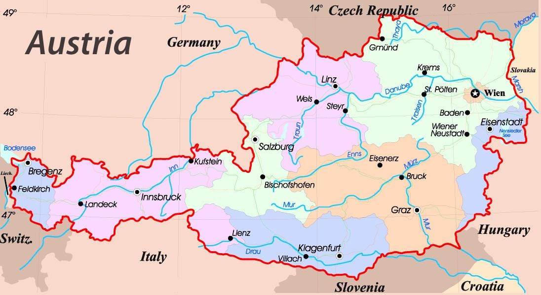 carte de eisenstadt en autriche
