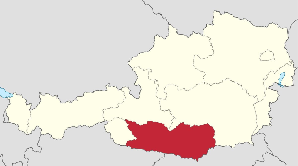 carte de la carinthie, autriche 