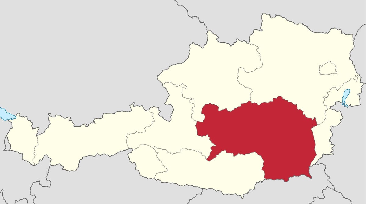 carte de la styrie, autriche
