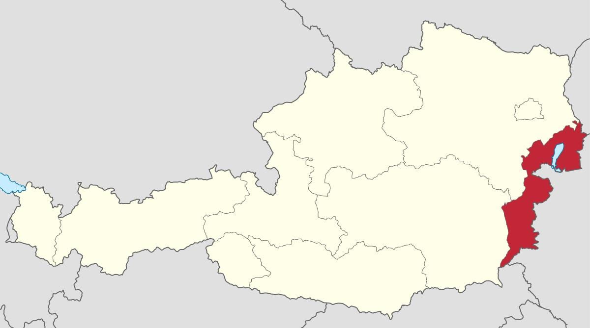 carte du burgenland, autriche
