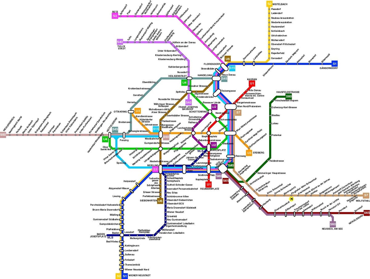 vienne, autriche transports publics carte