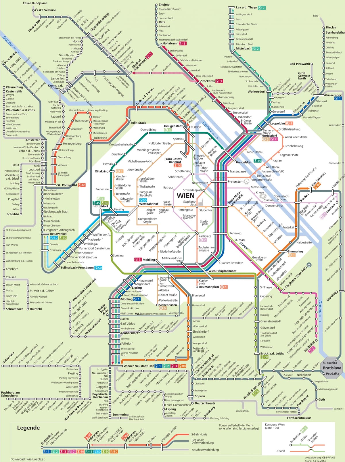 les stations de train à vienne, en autriche carte
