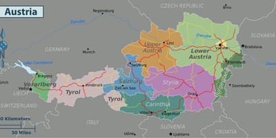 Autriche attractions de la carte