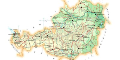 Carte de l'autriche élévation