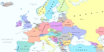 Carte de l'europe montrant autriche