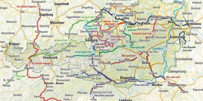 Carte de l'autriche à vélo