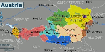 Les provinces autrichiennes carte