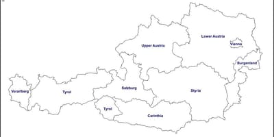Carte vierge de l'autriche