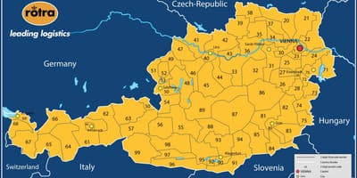 Carte de l'autriche code postal 