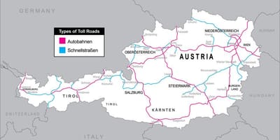Les routes à péage en autriche carte