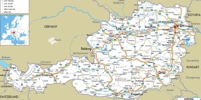 Carte de l'autriche itinéraire
