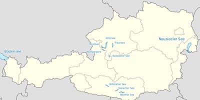 Carte de l'autriche lacs