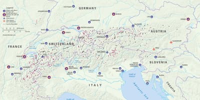 Carte de l'autriche stations de ski les aéroports