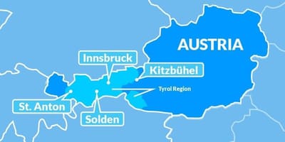 Carte de carte du tyrol région autriche