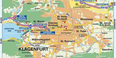 La carte de klagenfurt, autriche