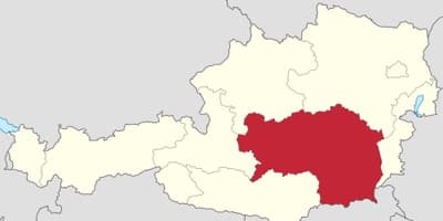 Carte de la styrie, autriche