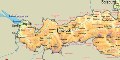 Carte de mayrhofen en autriche