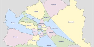 La carte de vienne, autriche district 
